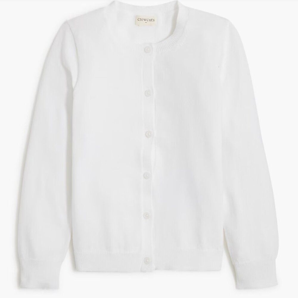 Crewcuts Factory bs335 Girls' Casey cardigan sweater in white size s (6-7) nwt
